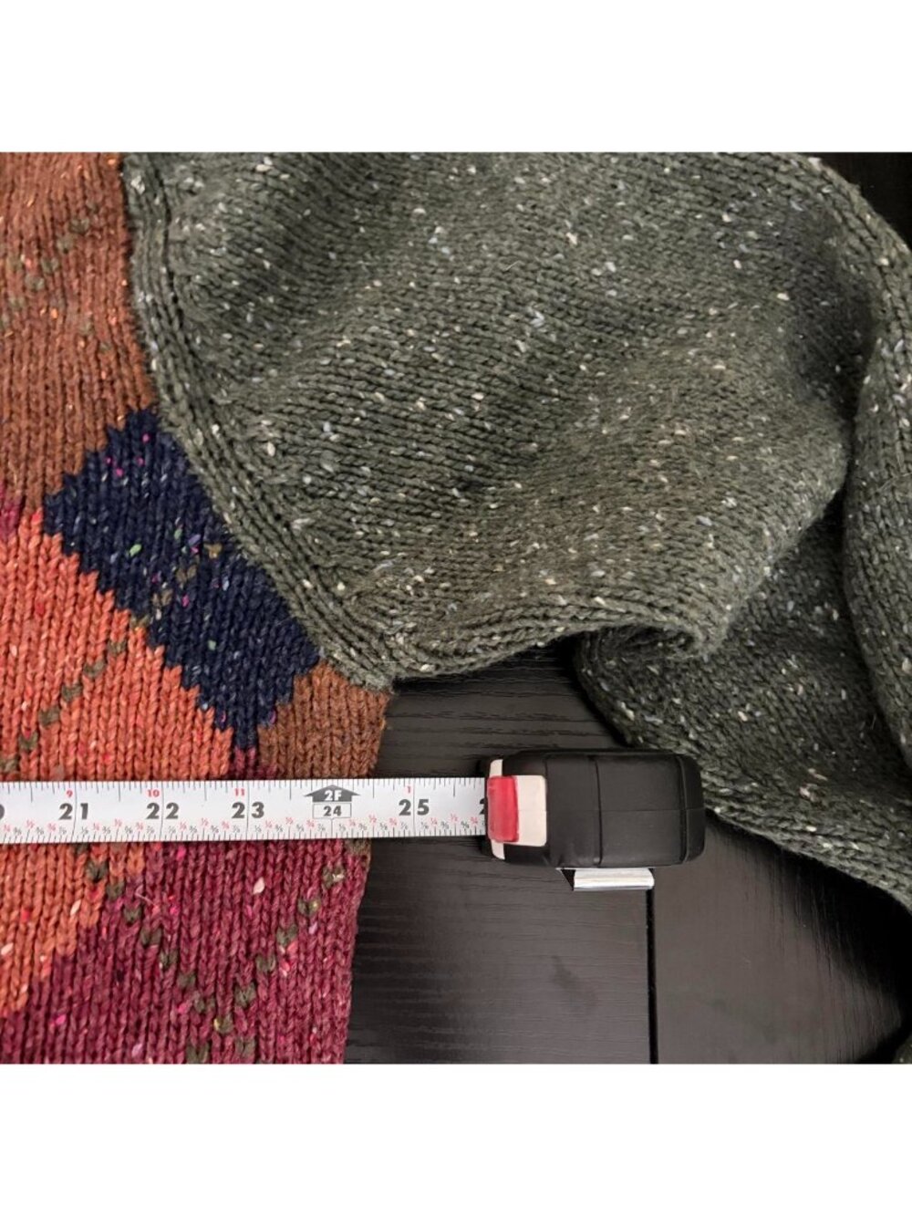 90s argyle preppy wool sweater - Picture 6 of 8